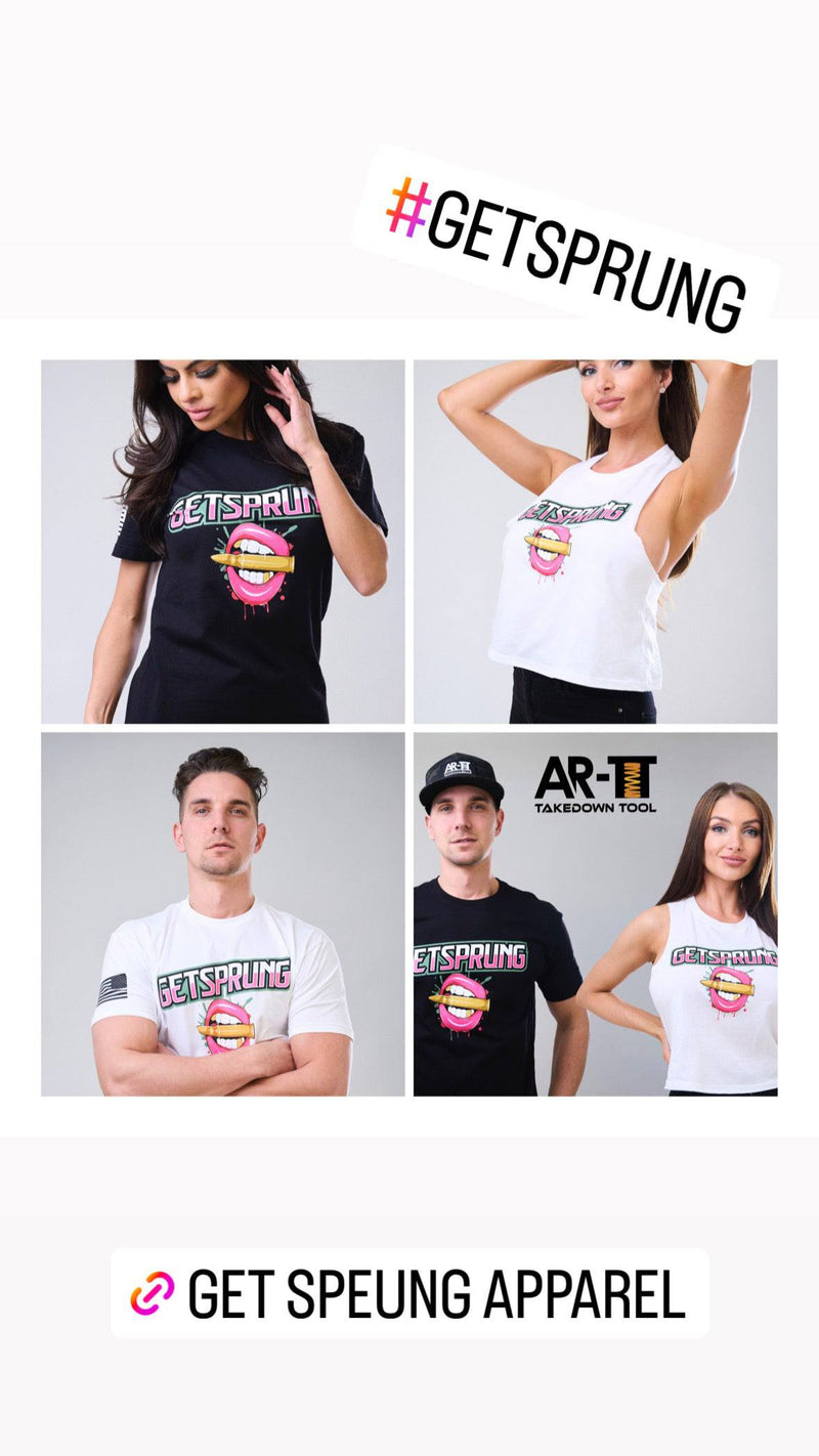 Load image into Gallery viewer, Women’s GET SPRUNG racerback Crop Tank Top
