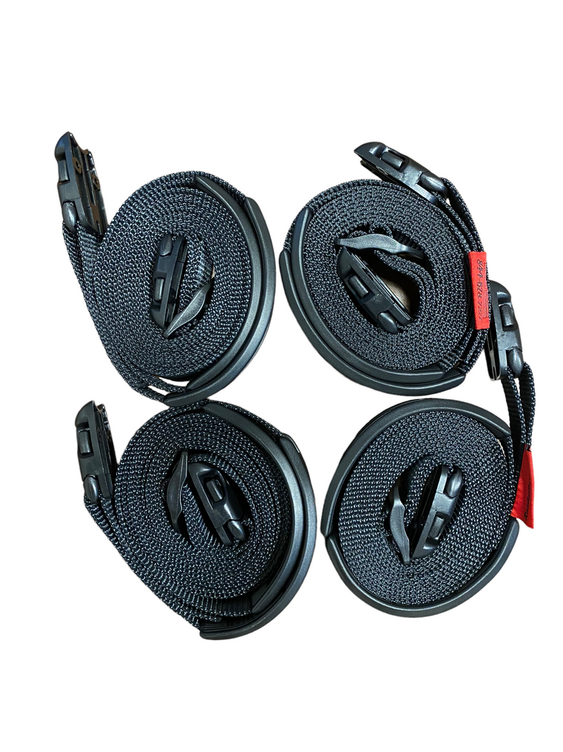 Load image into Gallery viewer, 10 Ft Black Standard Buckle Spa Hot Tub Cover Adjustable Wind Straps | 2 COMPLETE KITS
