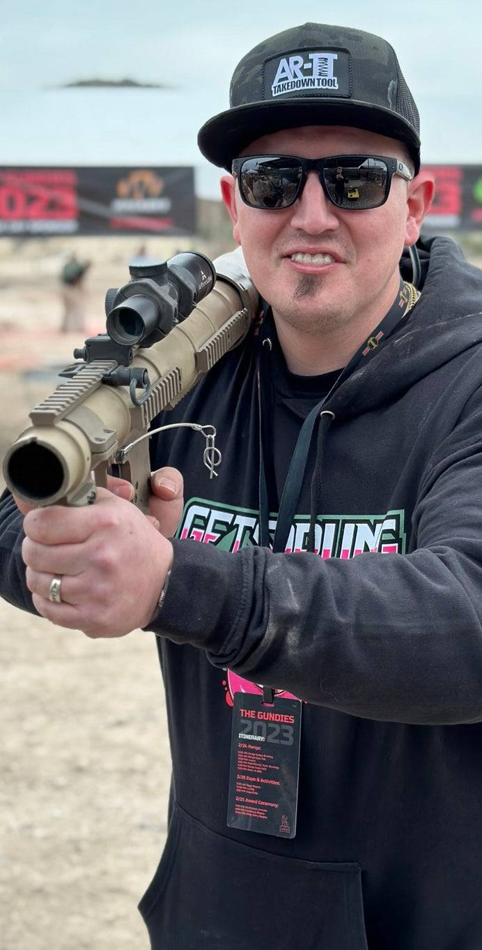 The AR-TT hat by GET SPRUNG Apparel & The Takedown tool