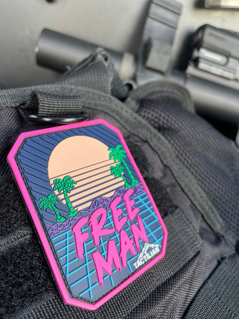 Load image into Gallery viewer, Free Man Retro Miami PVC Patch
