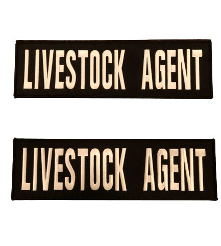 Load image into Gallery viewer, (Pair) LIVESTOCK AGENT Patches (3” x 10”) Hook and Loop
