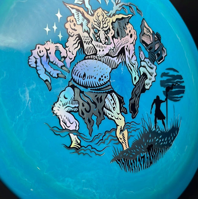 Load image into Gallery viewer, Swirly Aura Animus - Limited Goliath Triple Foil Stamp - Rare!
