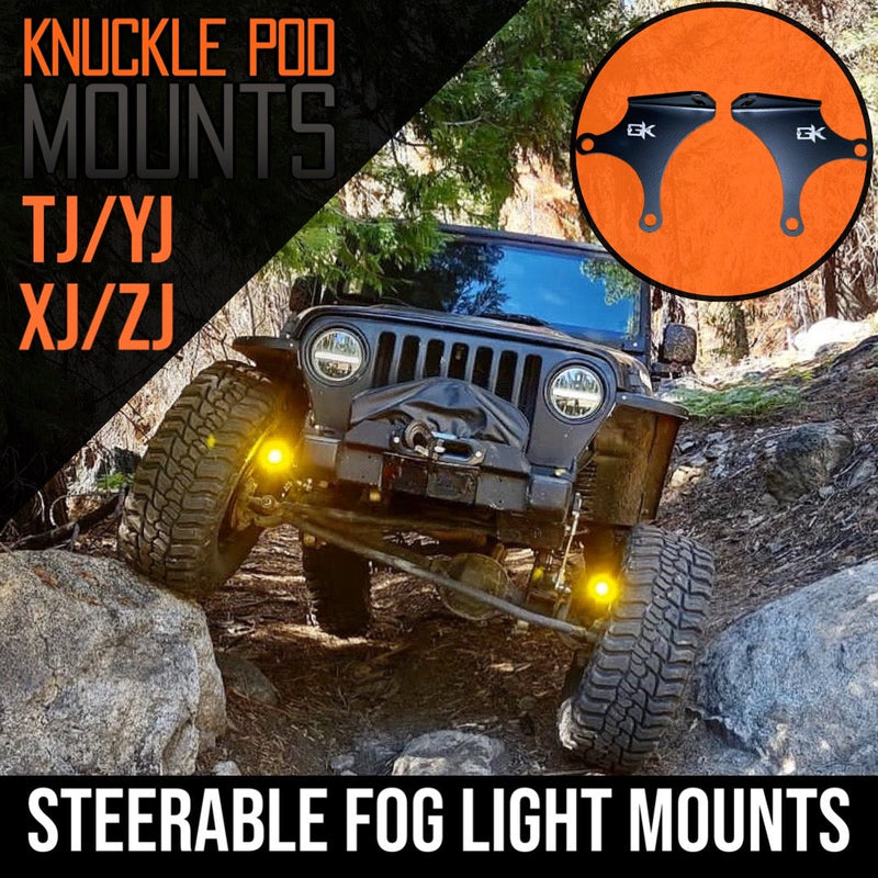 Load image into Gallery viewer, Jeep TJ XJ YJ ZJ Steerable Knuckle Pod Light Mounts (1984-2006 Wrangler/Cherokee)
