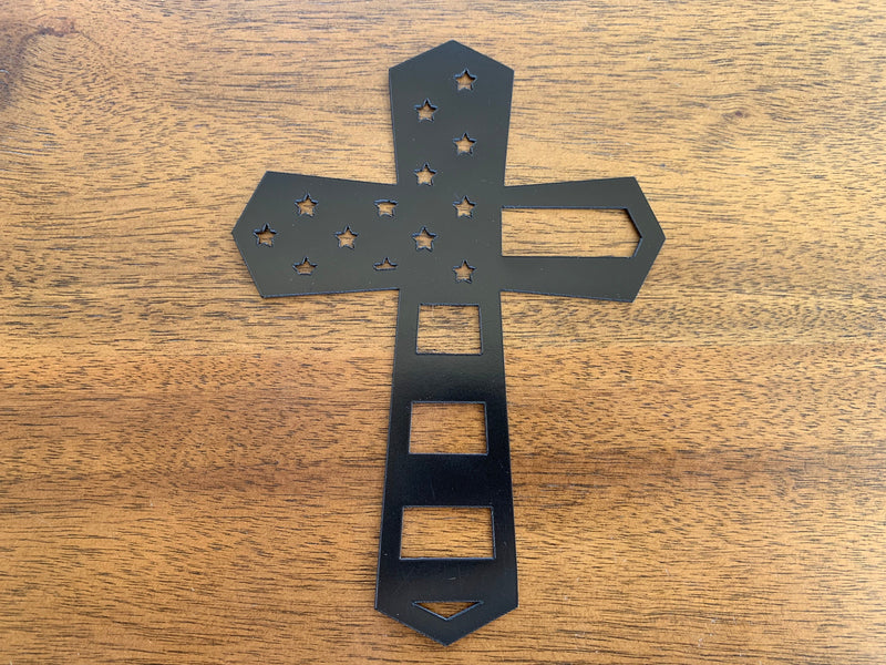 Load image into Gallery viewer, God and Country American Flag Cross Magnet
