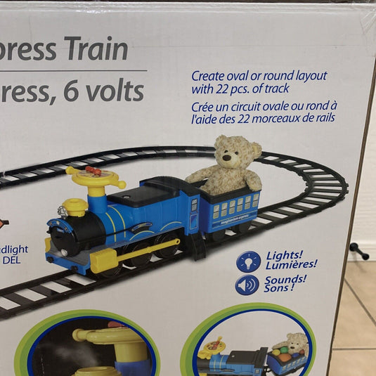 Imaginarium Express 6V Ride-On Train Set with Battery-Powered Lights and Sounds