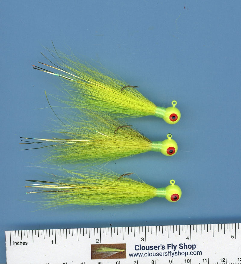 Load image into Gallery viewer, Bucktail Jigs 3 pak with Painted Heads &amp; Eyes 1/4 oz
