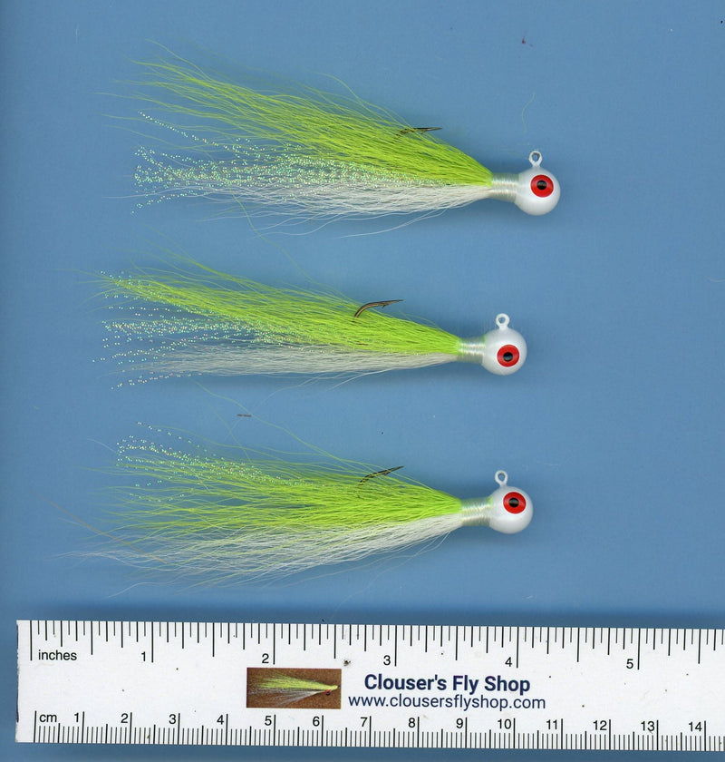 Load image into Gallery viewer, Bucktail Jigs 3 pak with Painted Heads &amp; Eyes 1/8 oz 3 pack
