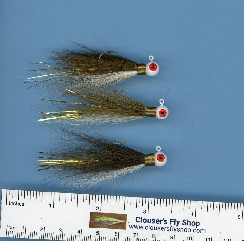 Load image into Gallery viewer, Bucktail Jigs 3 pak with Painted Heads &amp; Eyes 1/8 oz 3 pack

