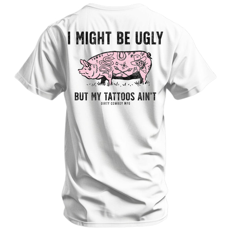 Load image into Gallery viewer, I Might Be Ugly but My Tattoos Ain&#39;t Pig Men&#39;s T-Shirt

