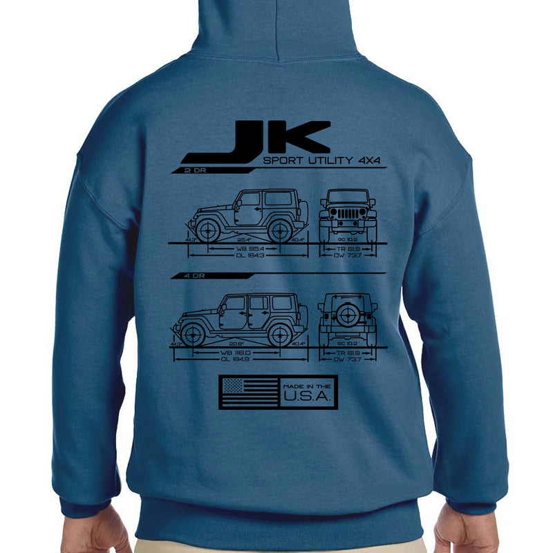 Load image into Gallery viewer, JK Blueprint Pullover Hoodie
