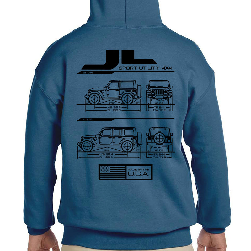 Load image into Gallery viewer, JL Blueprint Pullover Hoodie
