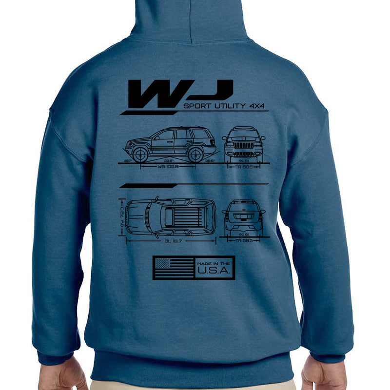 Load image into Gallery viewer, WJ Blueprint Pullover Hoodie

