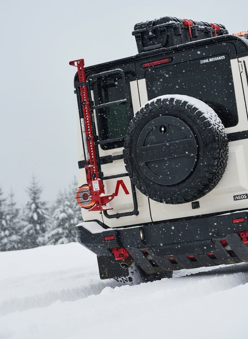 Load image into Gallery viewer, INEOS Grenadier: Ladder-Mounted Hi‑Lift Jack Carrier

