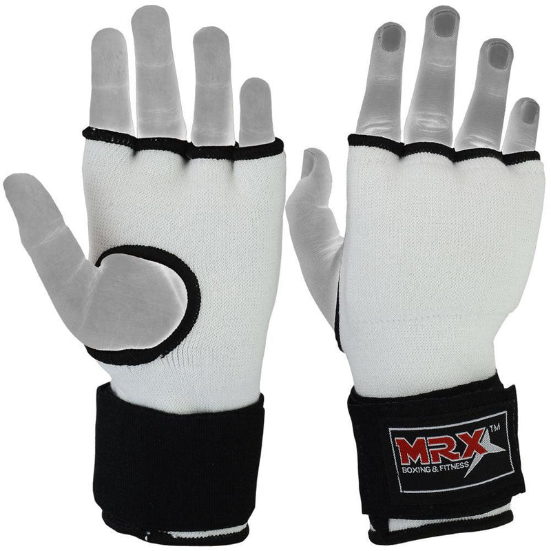 Load image into Gallery viewer, MRX Inner Gloves With Wraps Gel Padding White
