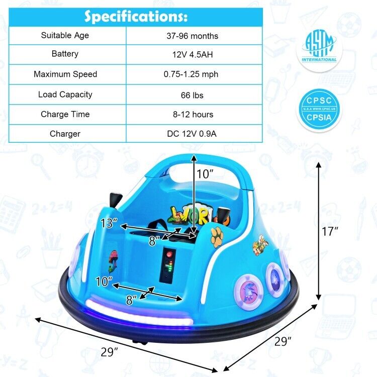 Load image into Gallery viewer, Interactive 12V Bumper Car for Kids with Remote Control, LED Lights, and Music
