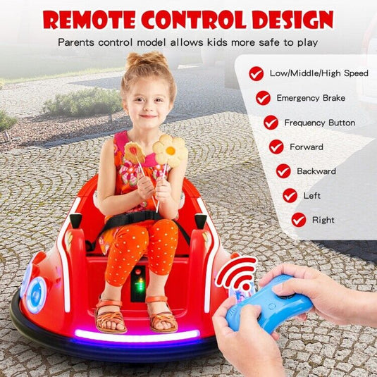 Interactive 12V Electric Ride-On Car for Toddlers with Remote Control and LED Lights