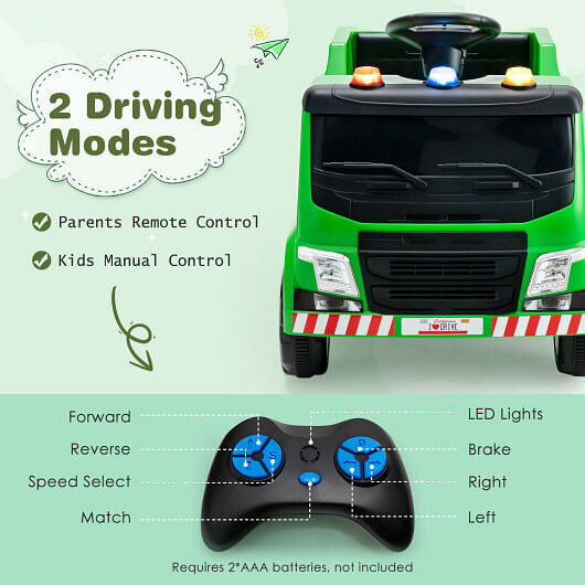 Load image into Gallery viewer, Interactive 12V Garbage Truck for Kids with Flashing Lights and Recycling Accessories
