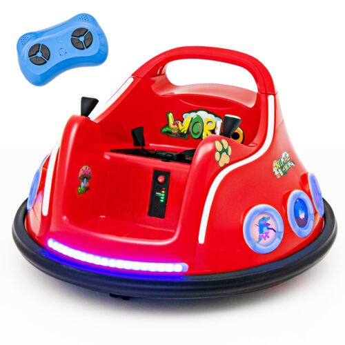 Load image into Gallery viewer, Interactive 12V Kids Bumper Car with Remote Control, LED Lights, and Music - Red
