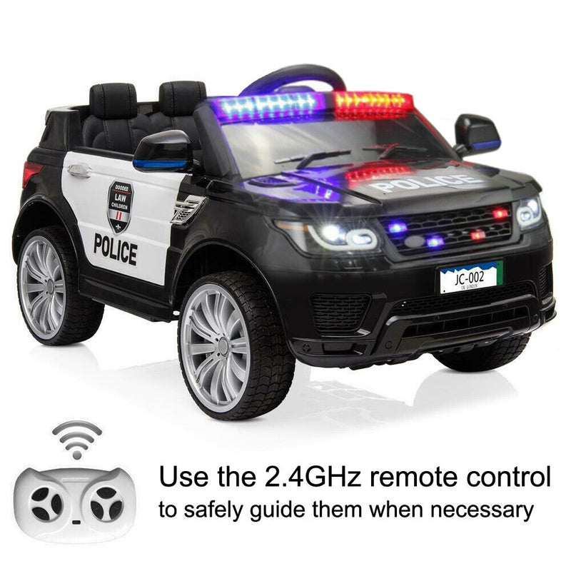 Load image into Gallery viewer, Interactive 12V Kids Police Car with Music, LED Lights, and Remote Control
