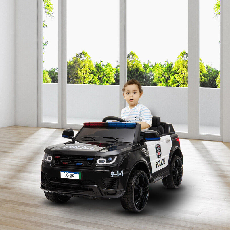 Load image into Gallery viewer, Interactive 12V Kids Police SUV Ride-On Car with LED Lights, Music, Sirens, and Remote Control
