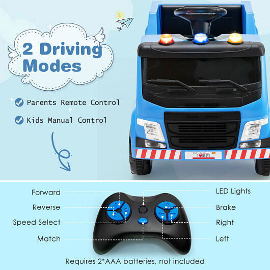 Load image into Gallery viewer, Interactive 12V Ride-on Garbage Truck with Lights and Recycling Accessories for Kids
