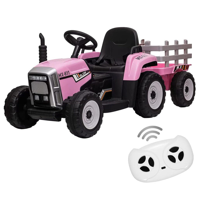 Load image into Gallery viewer, Interactive 12V Ride-On Tractor Trailer for Kids with Remote Control and MP3 Player
