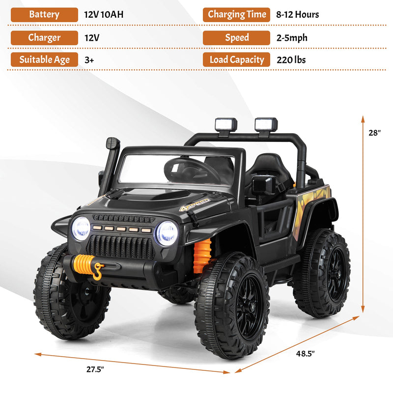Load image into Gallery viewer, Interactive 12V Ride On Truck with Remote Control, LED Lights, and Music for Parent-Child Fun
