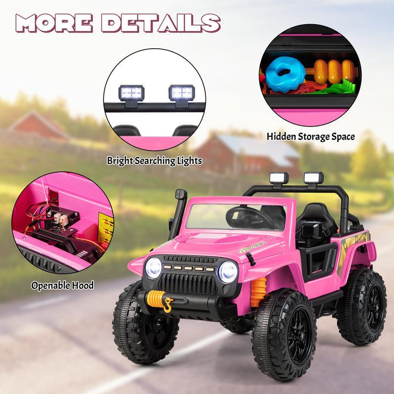 Load image into Gallery viewer, Interactive 12V Ride On Truck with Remote Control, LED Lights, and Music for Parent-Child Fun
