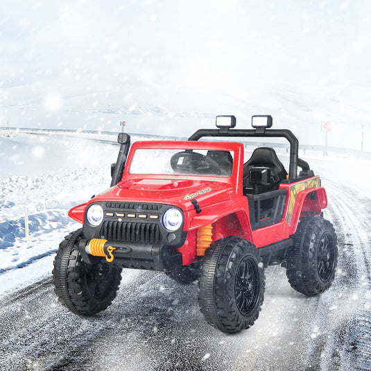 Interactive 12V Ride On Truck with Remote Control, LED Lights, and Music for Parent-Child Fun