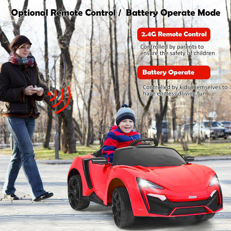 Load image into Gallery viewer, Interactive 2.4G RC Electric Car for Kids with Lights, MP3 Player, and Openable Doors - 12V

