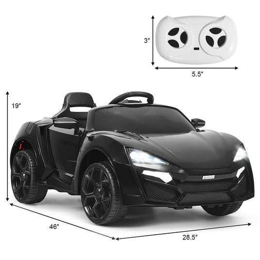 Interactive 2.4G RC Electric Car for Kids with Lights, MP3 Player, and Openable Doors - 12V
