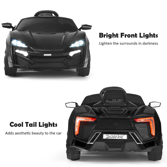 Interactive 2.4G RC Electric Car for Kids with Lights, MP3 Player, and Openable Doors - 12V