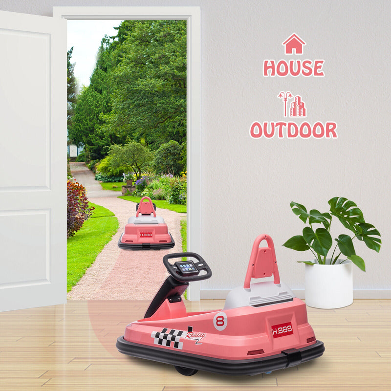 Load image into Gallery viewer, Interactive 6V Electric Bumper Car for Kids with Lights, Music, Horn, and Safety Belts
