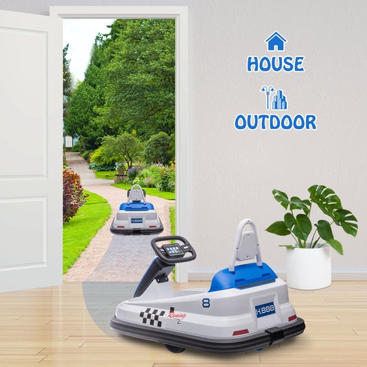 Interactive 6V Electric Bumper Car for Kids with Lights, Music, Horn, and Safety Belts