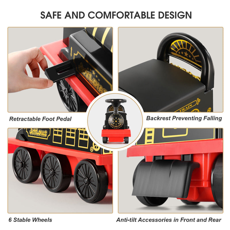 Load image into Gallery viewer, Interactive 6V Electric Kids Train Set with Track, Carriage, Lights, Whistle, Music, Storytelling, and Storage
