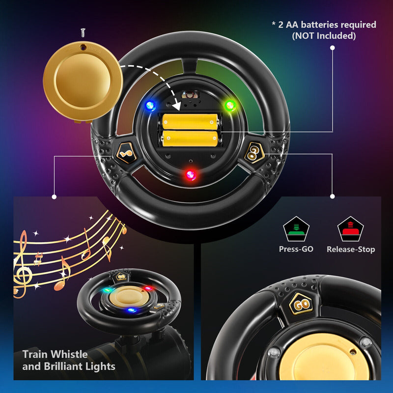 Load image into Gallery viewer, Interactive 6V Electric Kids Train Set with Track, Carriage, Lights, Whistle, Music, Storytelling, and Storage
