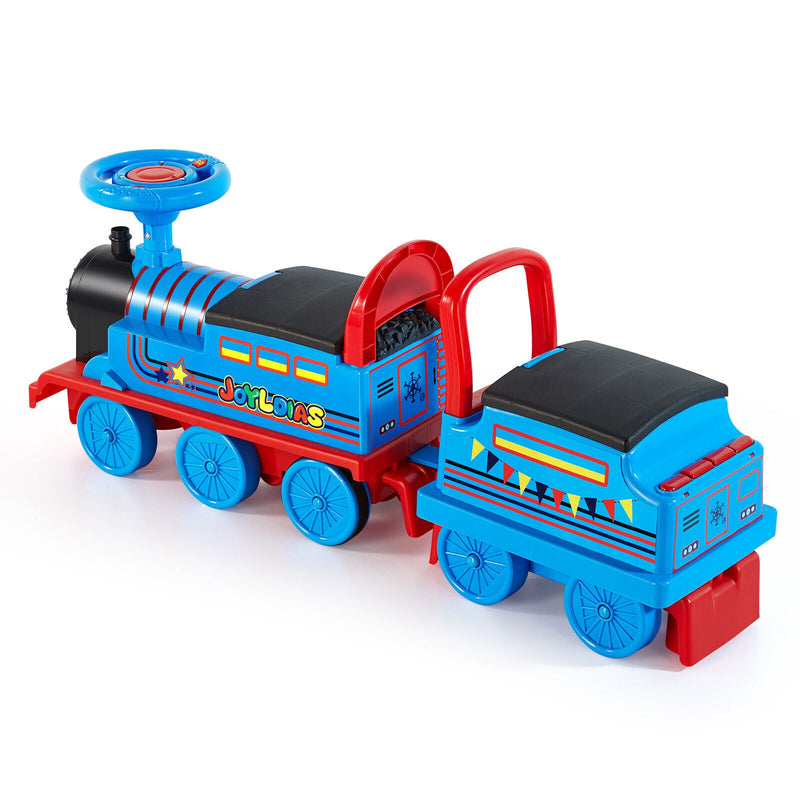 Load image into Gallery viewer, Interactive 6V Electric Kids Train Set with Track, Carriage, Lights, Whistle, Music, Storytelling, and Storage
