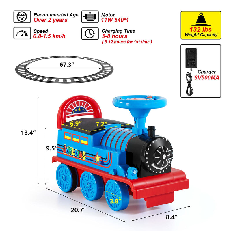 Load image into Gallery viewer, Interactive 6V Electric Kids Train Set with Track, Carriage, Lights, Whistle, Music, Storytelling, and Storage
