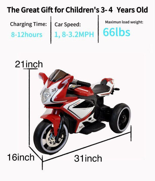 Interactive 6V Kids Electric Ride-On Motorcycle with Music and Storytelling - One-Button Start Gift