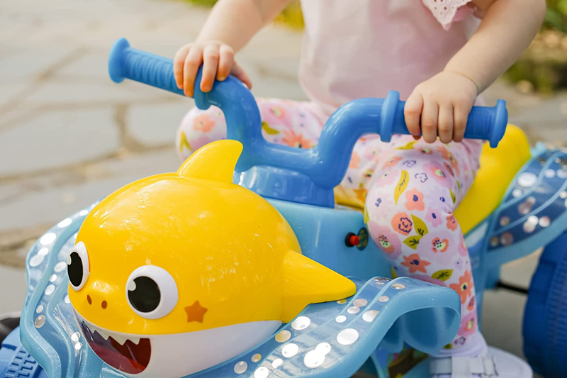 Load image into Gallery viewer, Interactive Baby Shark 6V Quad Ride-On with Light-Up Handlebars and Catchy Song
