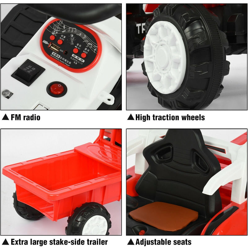 Load image into Gallery viewer, Fun and Functional Children&#39;s Electric Tractor Scooter with Detachable Trailer - Perfect for Playtime!
