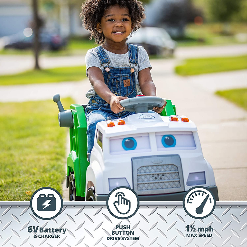 Load image into Gallery viewer, Interactive Toddler Recycling Truck: 6V Battery Ride-On Toy for Kids
