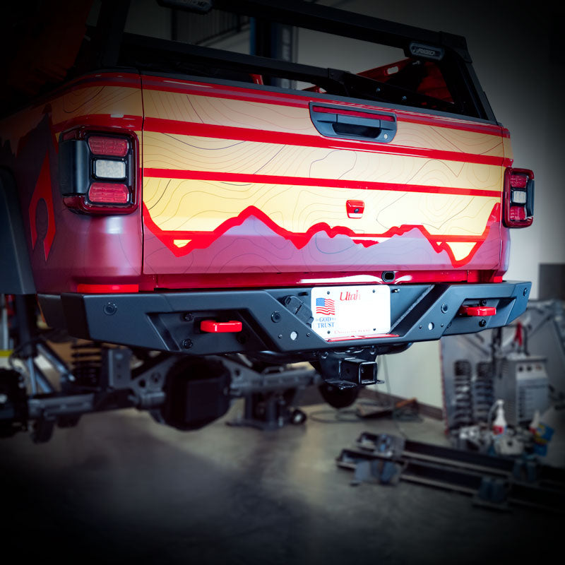 Load image into Gallery viewer, JT Exterior Package: Front and Rear Bumpers Free 50in Hood Light Bar Mount, Free Swaybar Skid, Free Hat, and $75.00 Instant Rebate!

