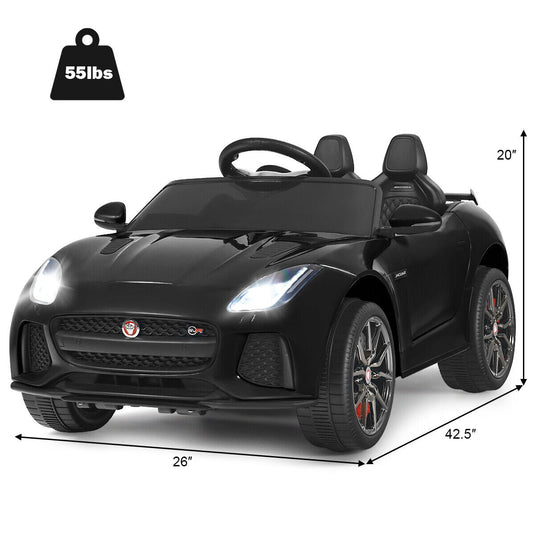 Jaguar F-Type SVR 12V Licensed Ride On Car for Kids with Music & Lights - Black