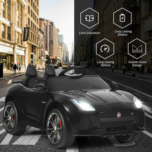 Jaguar F Type SVR 12V Licensed Ride-On Car with MP3 Player for Kids - Black