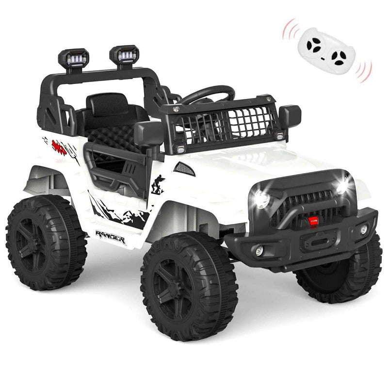 Load image into Gallery viewer, Jeep-Inspired 12V Ride-On Truck for Kids Ages 3-8, White
