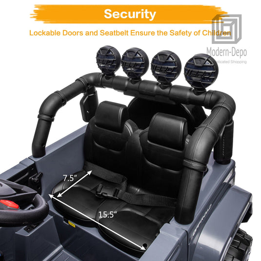 Jeep Kids Ride On Car with Parent Remote Control, Customizable Stickers, and LED Lights - 12V