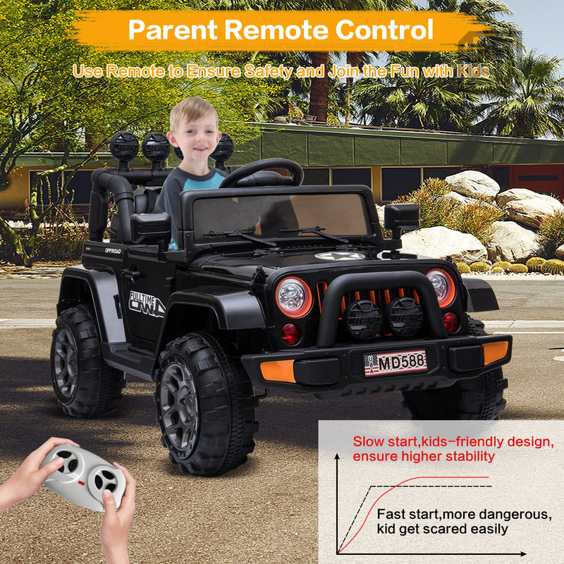 Load image into Gallery viewer, Jeep Kids Ride On Car with Parent Remote Control, Customizable Stickers, and LED Lights - 12V
