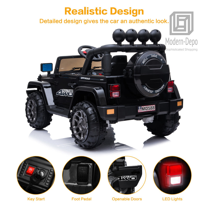 Load image into Gallery viewer, Jeep Kids Ride On Car with Parent Remote Control, Customizable Stickers, and LED Lights - 12V
