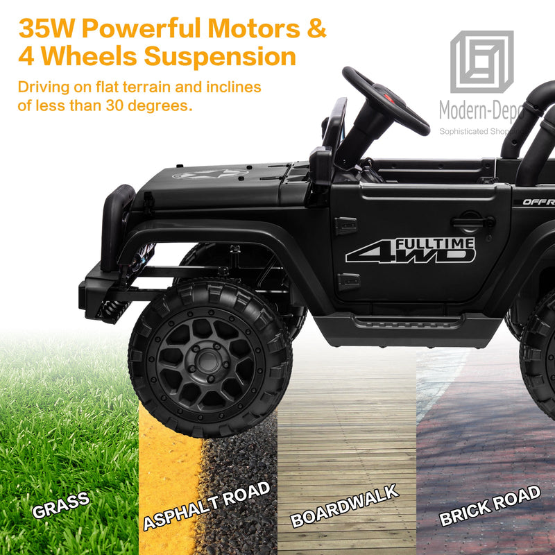 Load image into Gallery viewer, Jeep Kids Ride On Car with Parent Remote Control, Customizable Stickers, and LED Lights - 12V
